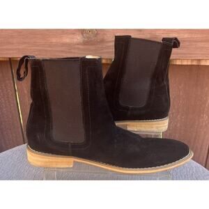 Men's Santimon Black Suede Ankle Boots Size 245mm US 7